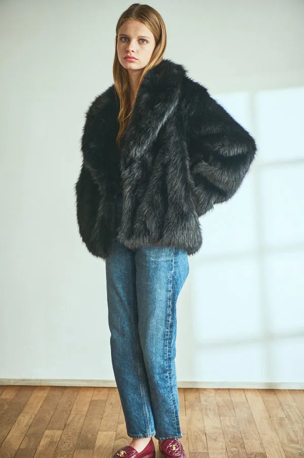 Pre-order Elisa Faux Fur Coat <br>-BLK-