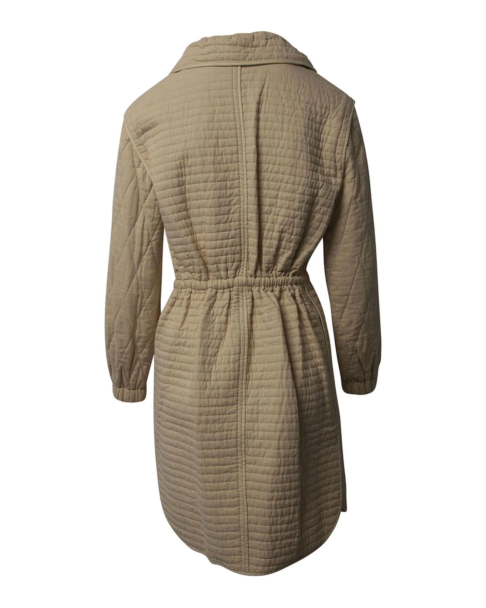 Quilted Padded Coat in Cream Cotton by Isabel Marant