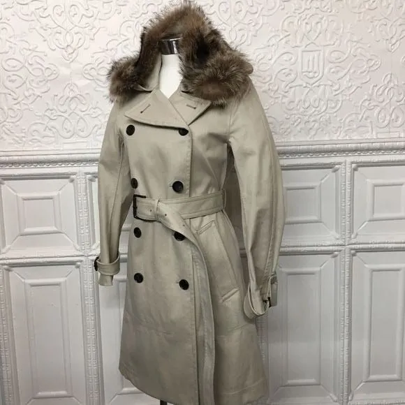 RealRaccoonFur Coach Trench Coat NWT