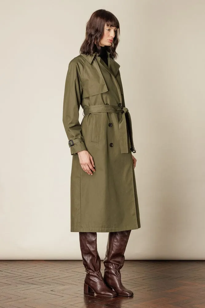 (RTW) Maddie Trench Coat - Olive Cotton Gabardine