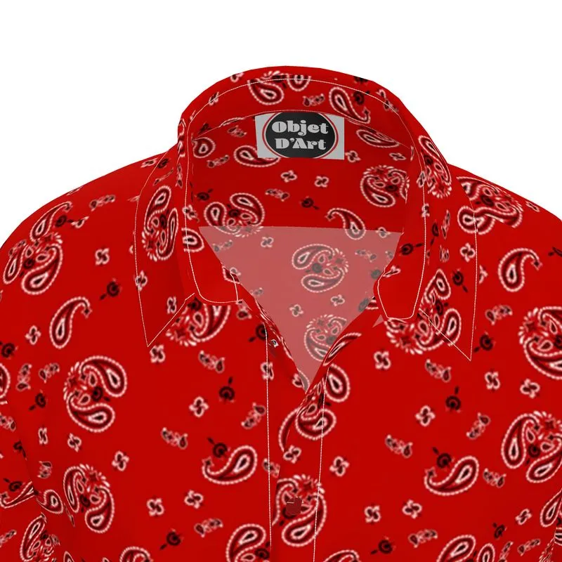 Rustic Paisley Red Short Sleeve Shirt