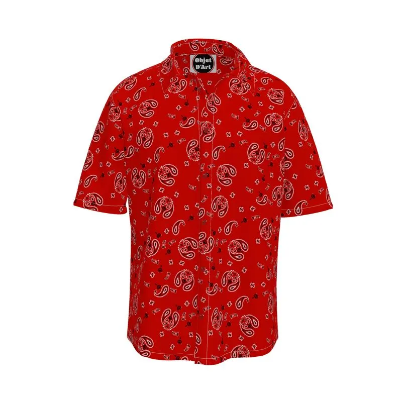 Rustic Paisley Red Short Sleeve Shirt