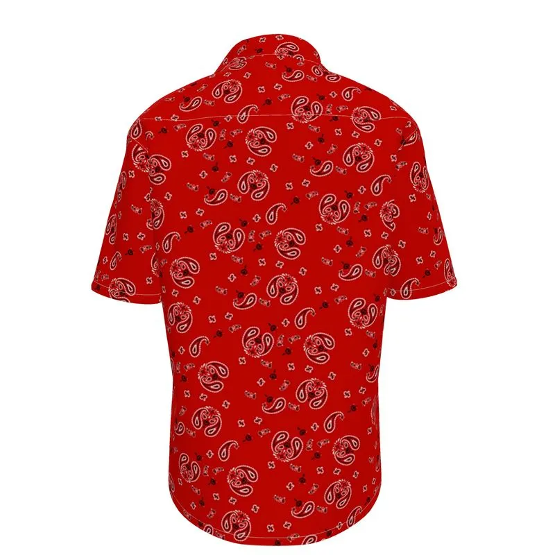 Rustic Paisley Red Short Sleeve Shirt