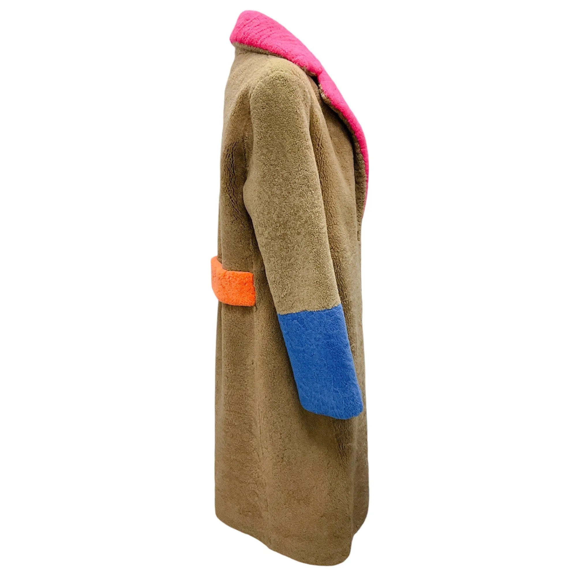 Saks Potts Beige / Pink / Strong Blue / Orange Febbe Bold Shearling Coat