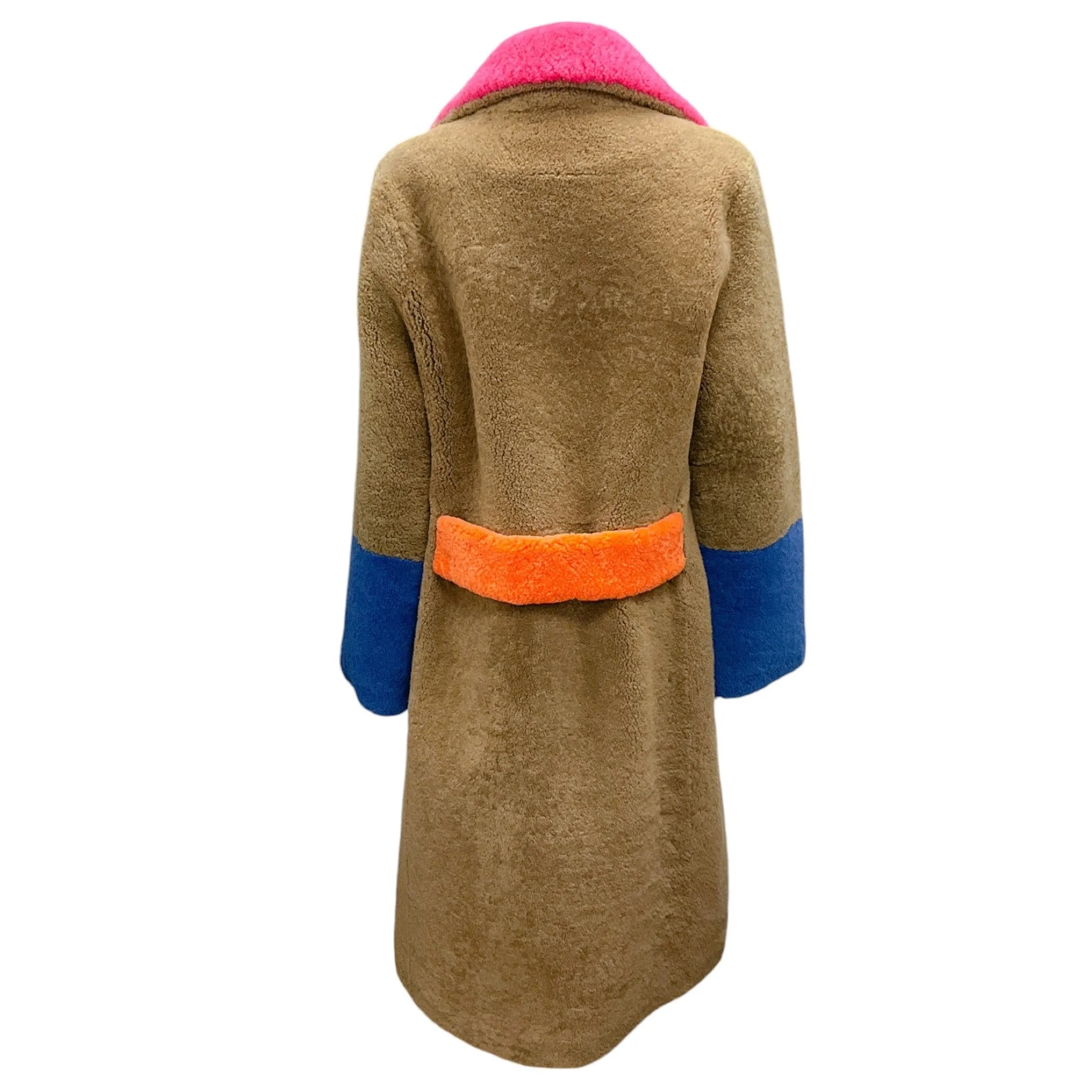 Saks Potts Beige / Pink / Strong Blue / Orange Febbe Bold Shearling Coat