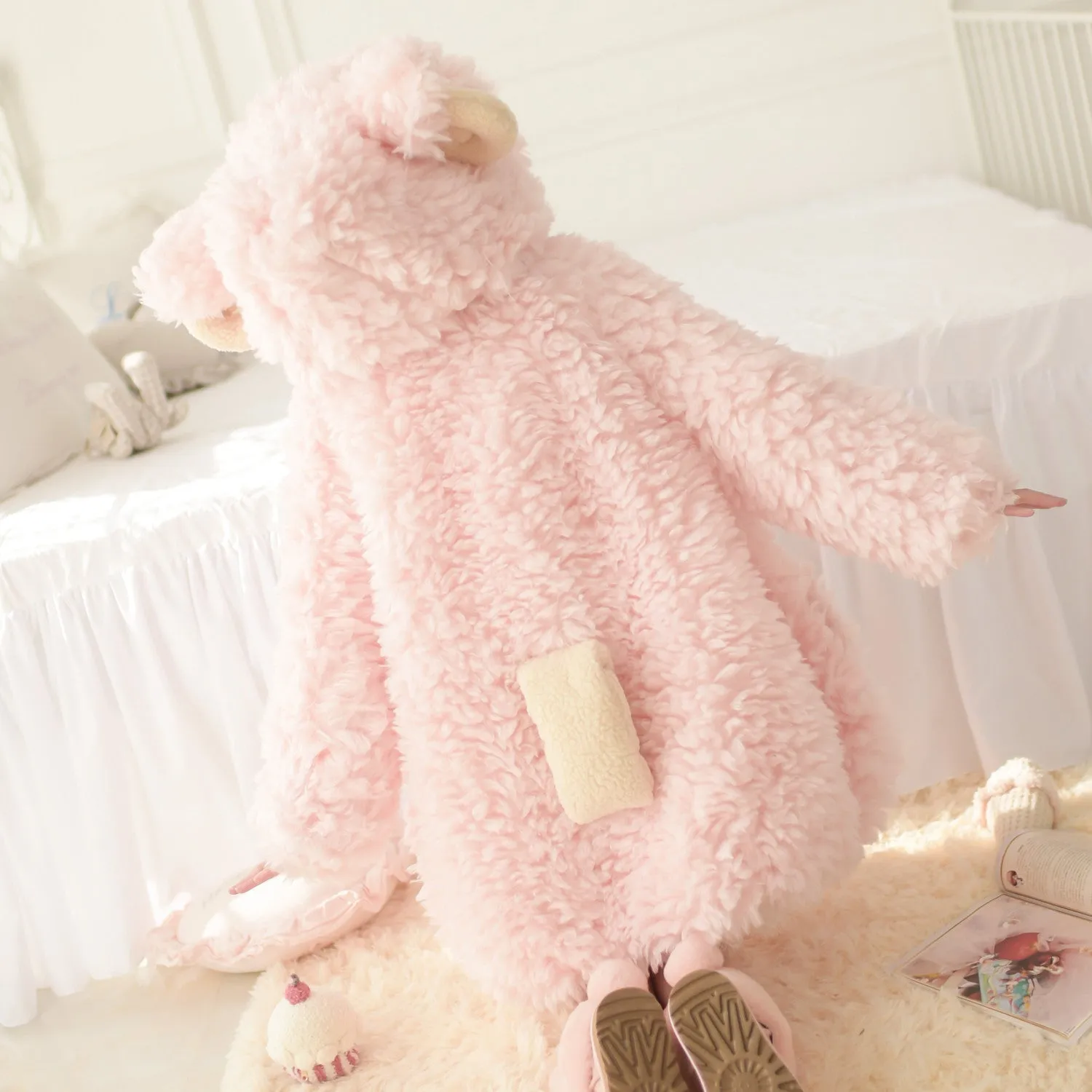 Sheep Plush Thick Hoodie Coat AD12771