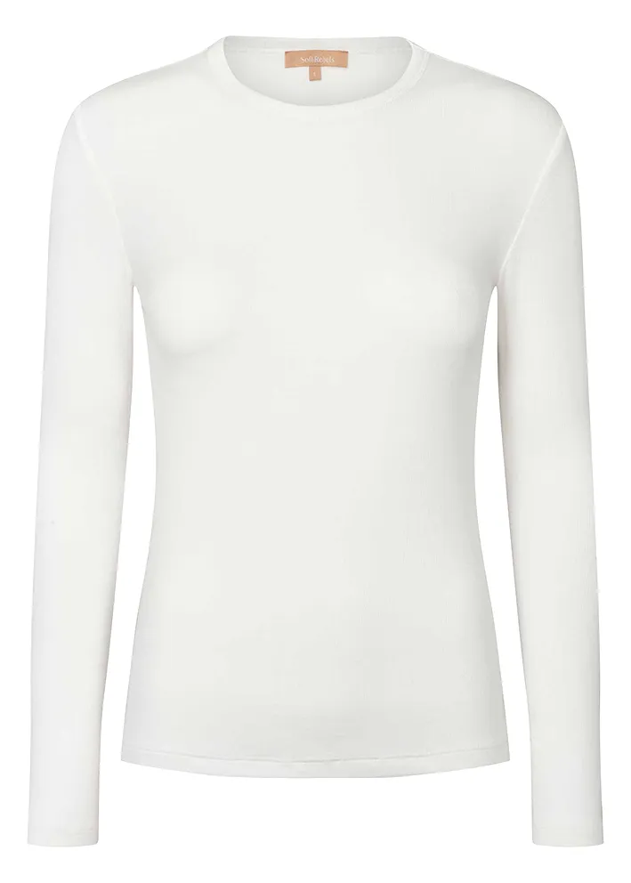 Soft Rebels Fenja O-neck Modal T-shirt - Snow White