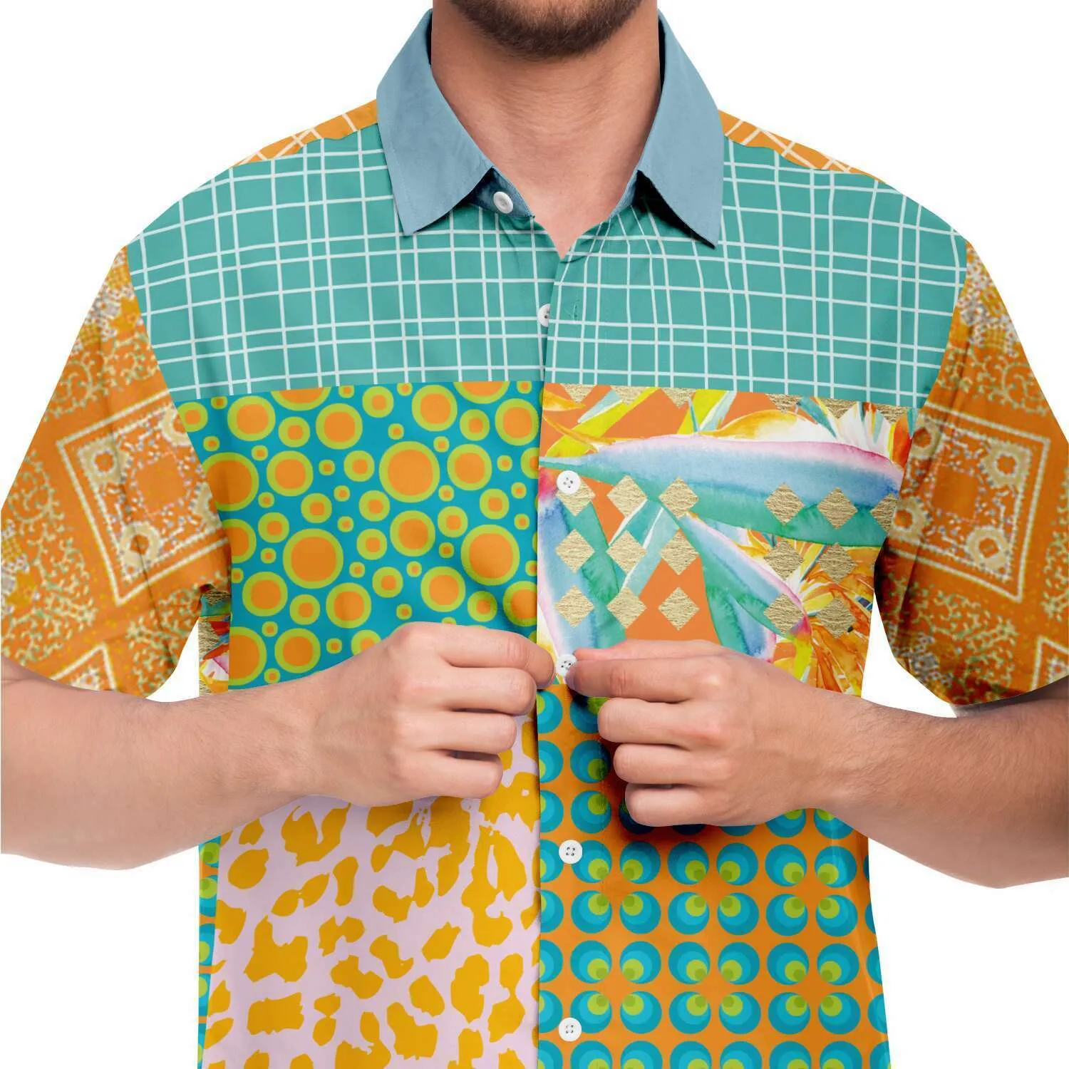 South Beach Short Sleeve Button Down Shirt