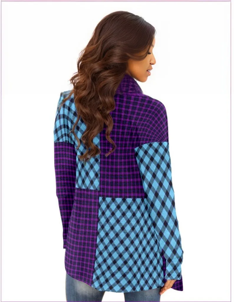 Tartan Women's Cardigan With Long Sleeve