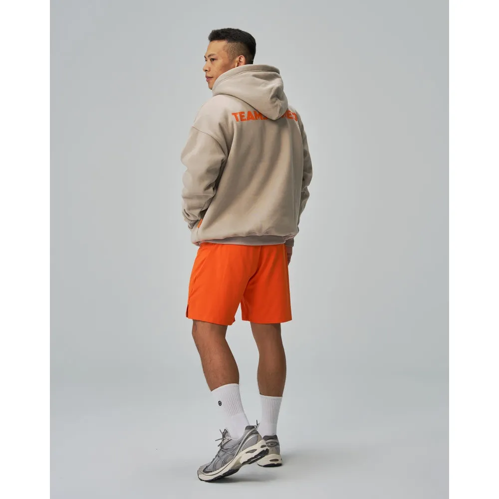 TEAMJOINED JOINED LOGO OVERSIZED HOODIE-LIGHT KHAKI/ ORANGE