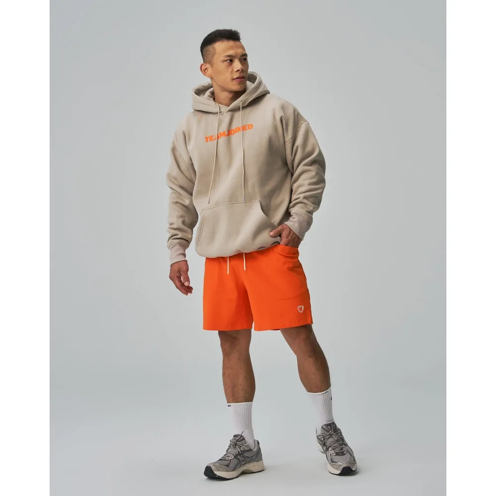 TEAMJOINED JOINED LOGO OVERSIZED HOODIE-LIGHT KHAKI/ ORANGE