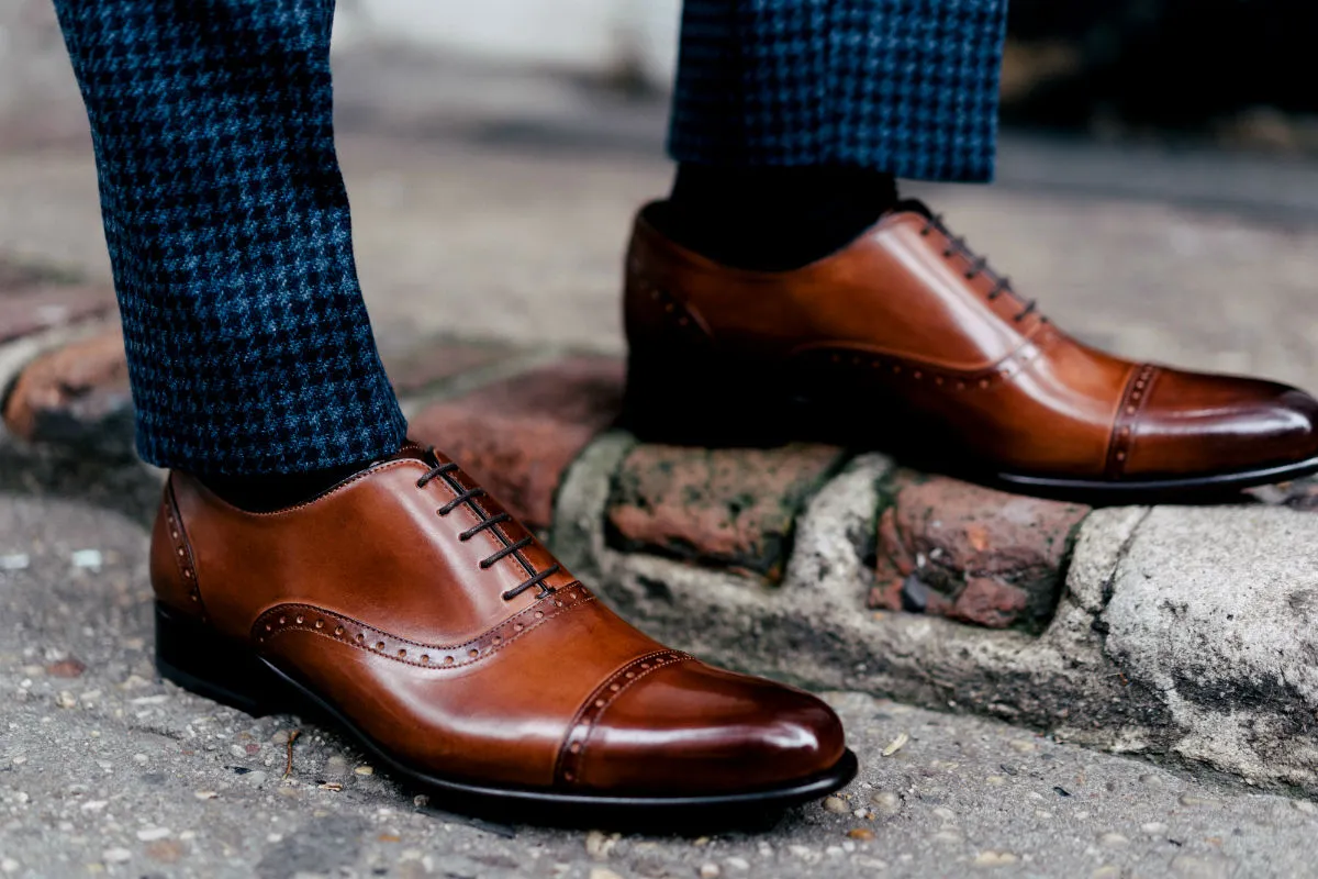 The Brando Semi-Brogue Oxford - Havana Brown