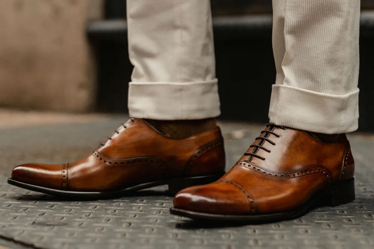 The Brando Semi-Brogue Oxford - Havana Brown