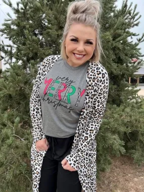 The Christmas Snow Leopard Cardigan