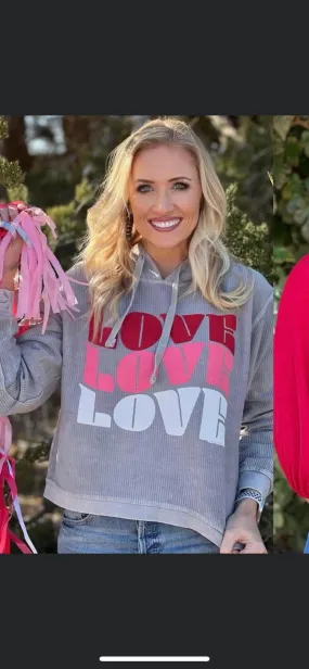 The Love Corded Hoodie Crop