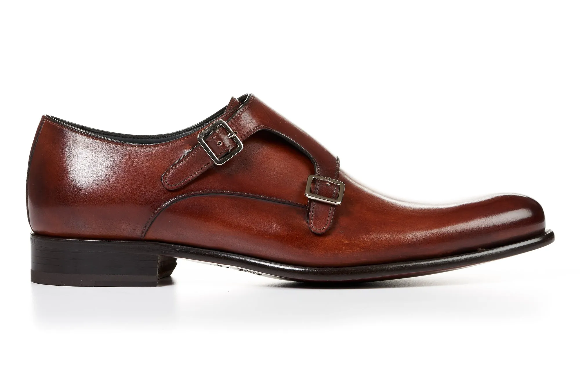 The Poitier Double Monk Strap - Havana Brown