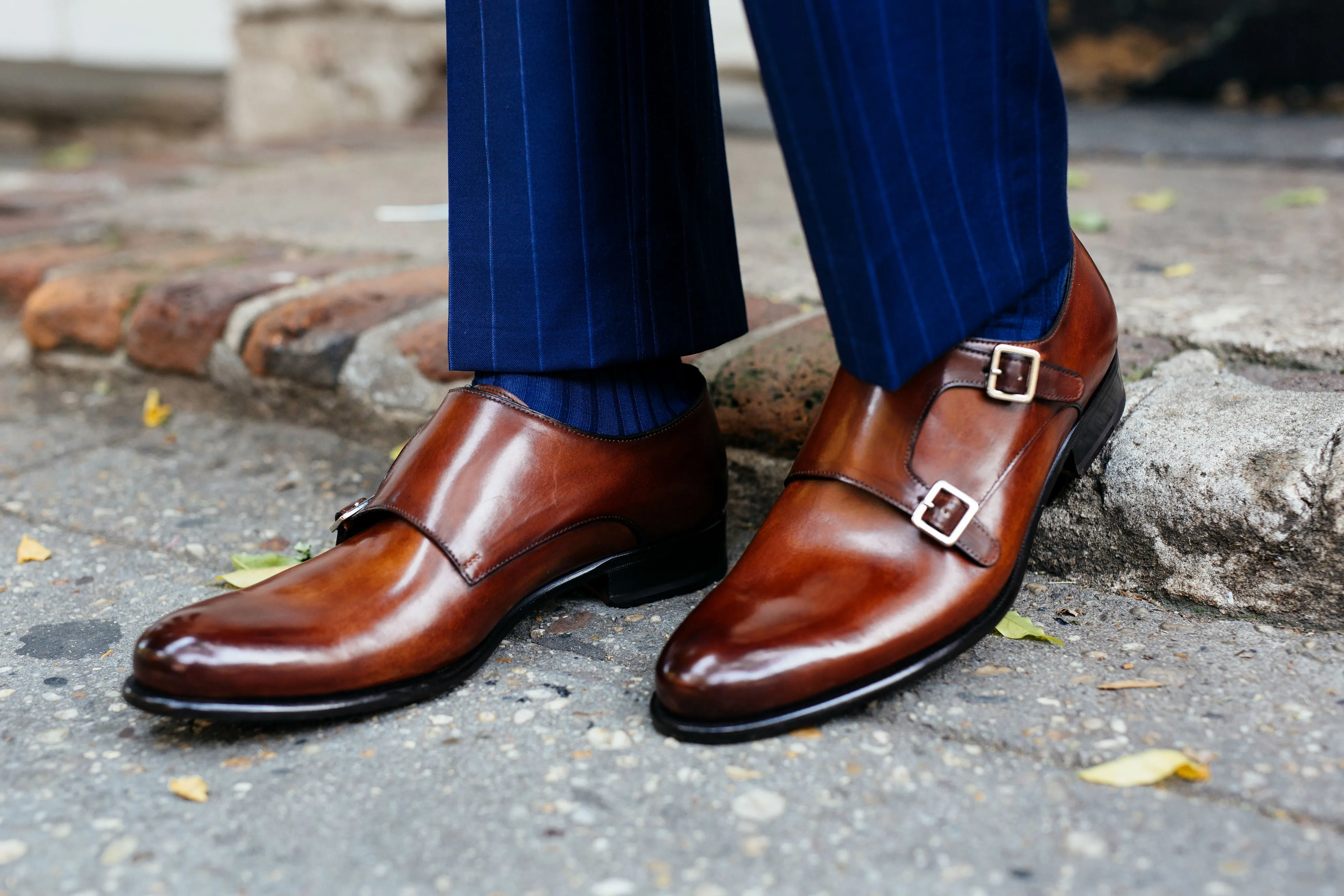 The Poitier Double Monk Strap - Havana Brown