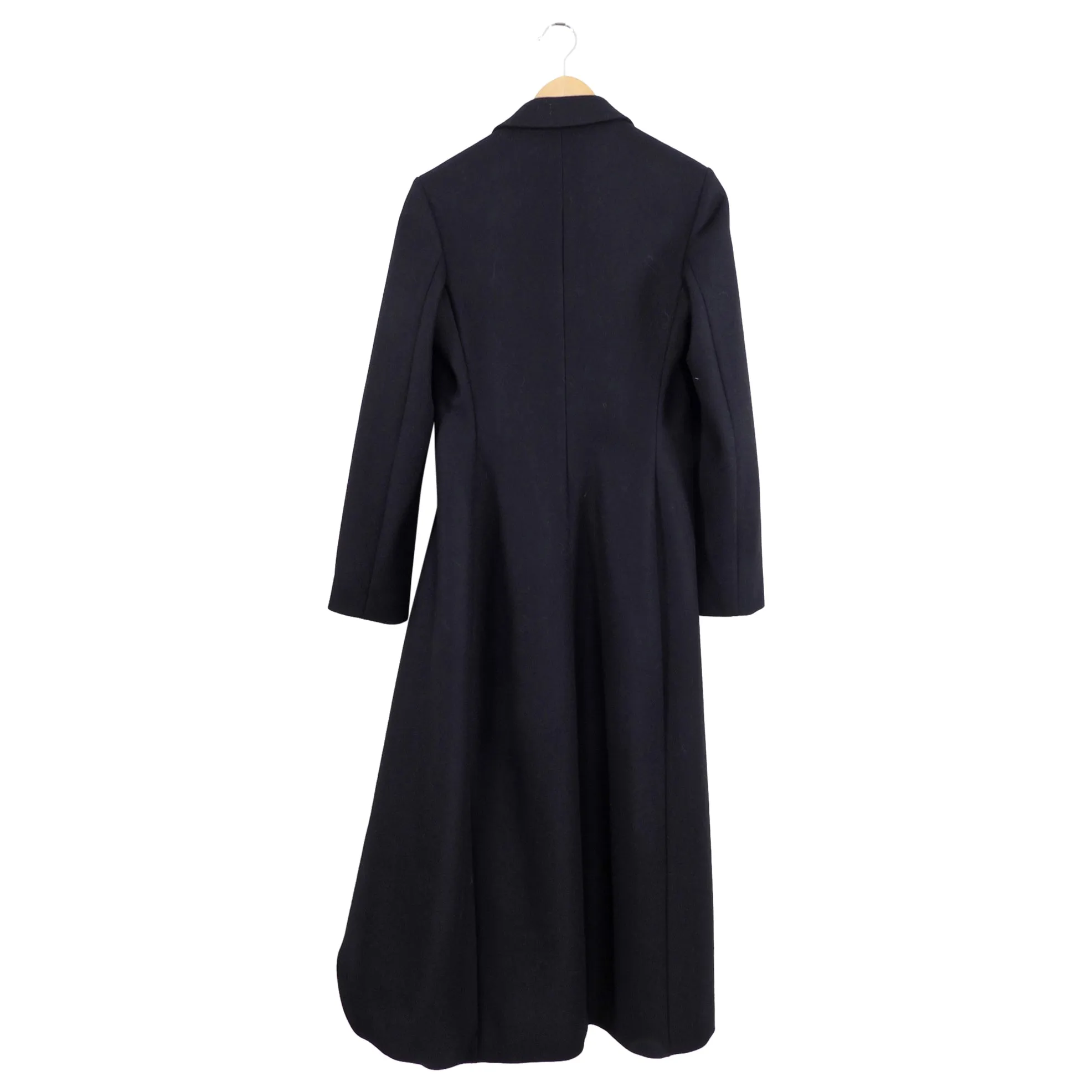 The Row Womens Black Long Fabrice Coat with Asymmetrical Design - Size 2/4