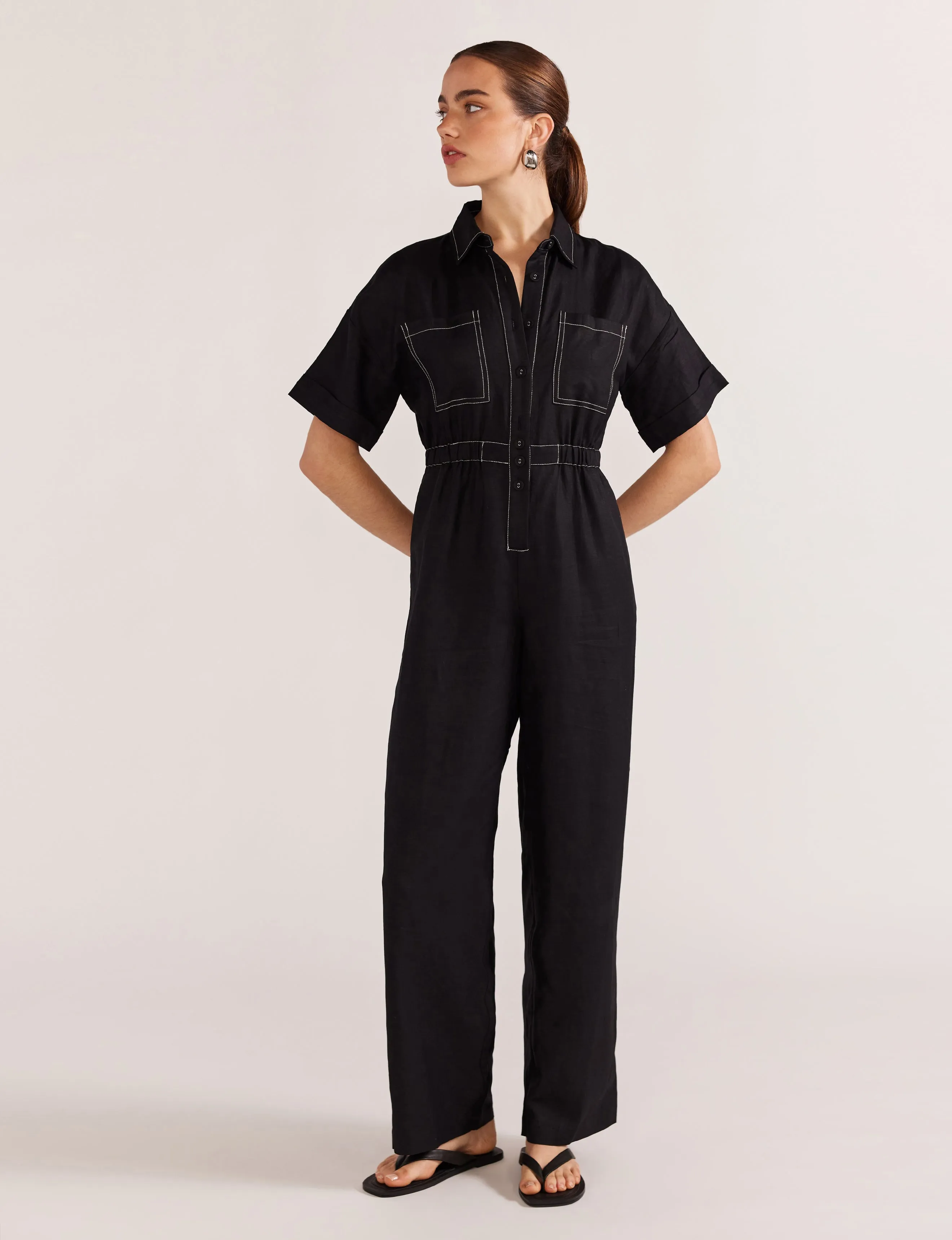 Theory Linen Jumpsuit - Black