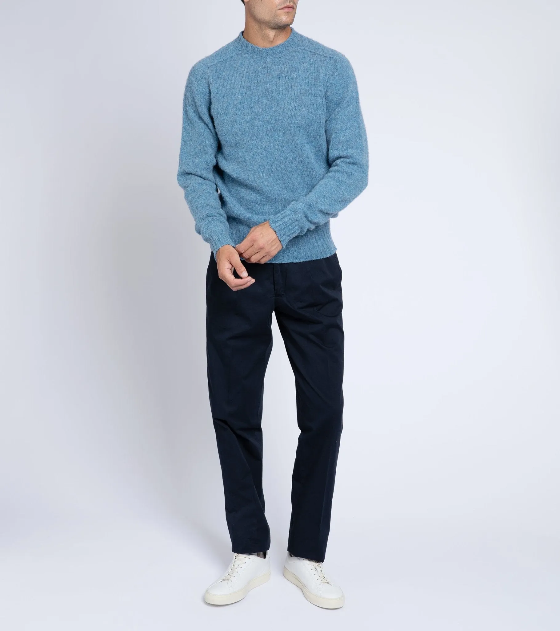 Trunk Berwick Brushed Shetland Crew Sweater: Denim Blue