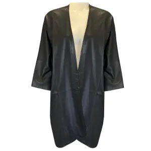 Vince Black Open Leather Coat