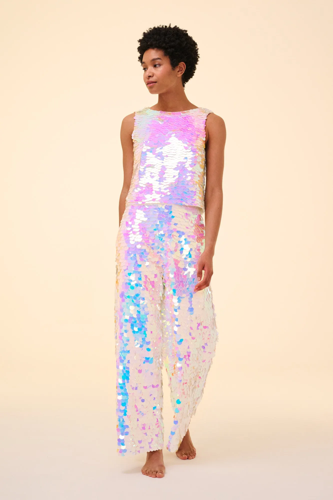 VIVIENNE SEQUIN TROUSERS - OPAL