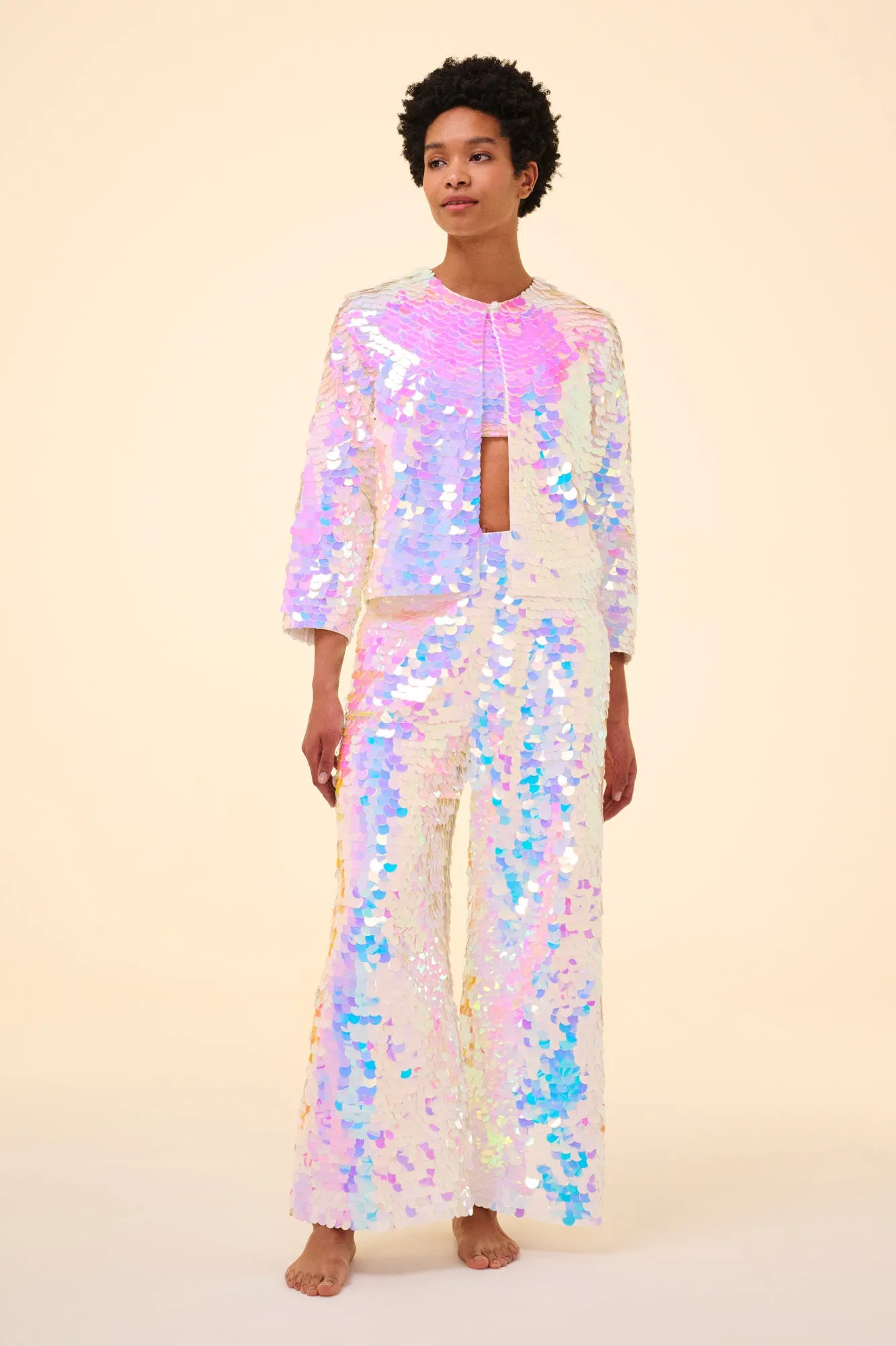 VIVIENNE SEQUIN TROUSERS - OPAL