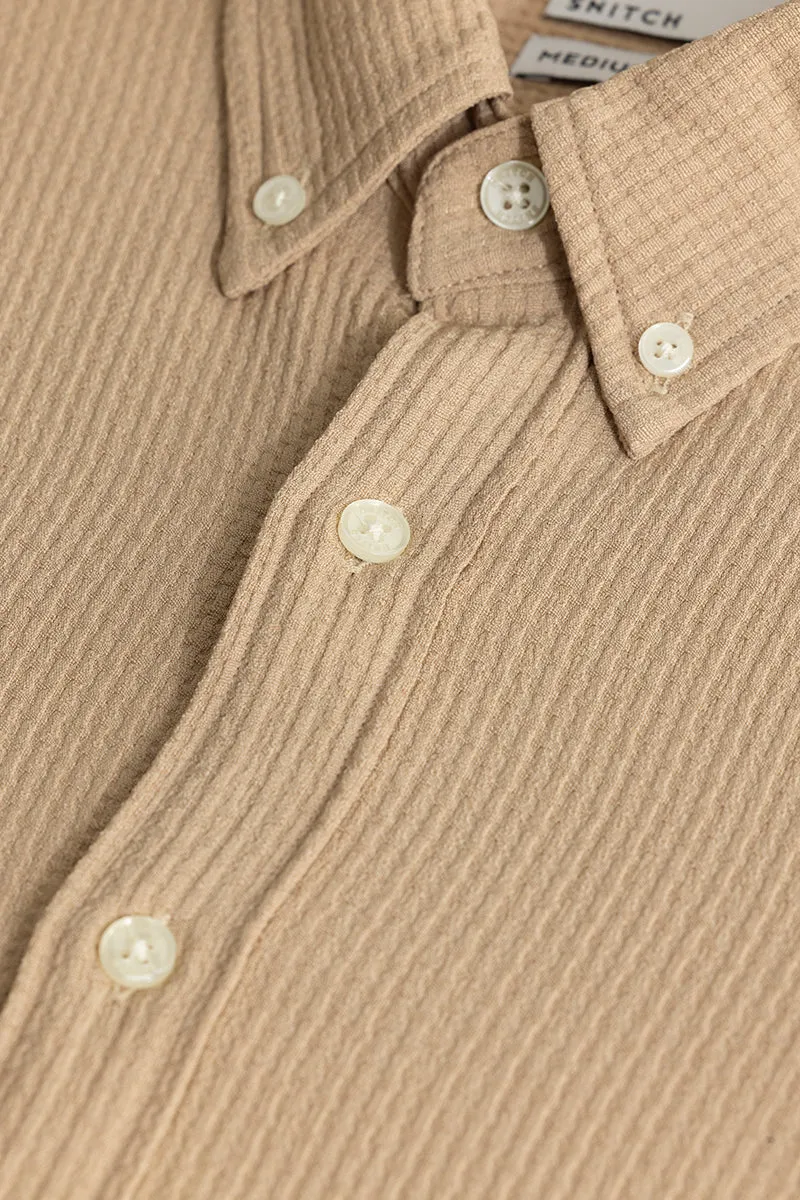 Waffle Grid Beige Shirt