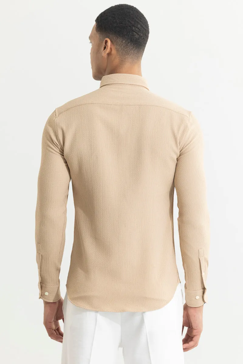 Waffle Grid Beige Shirt