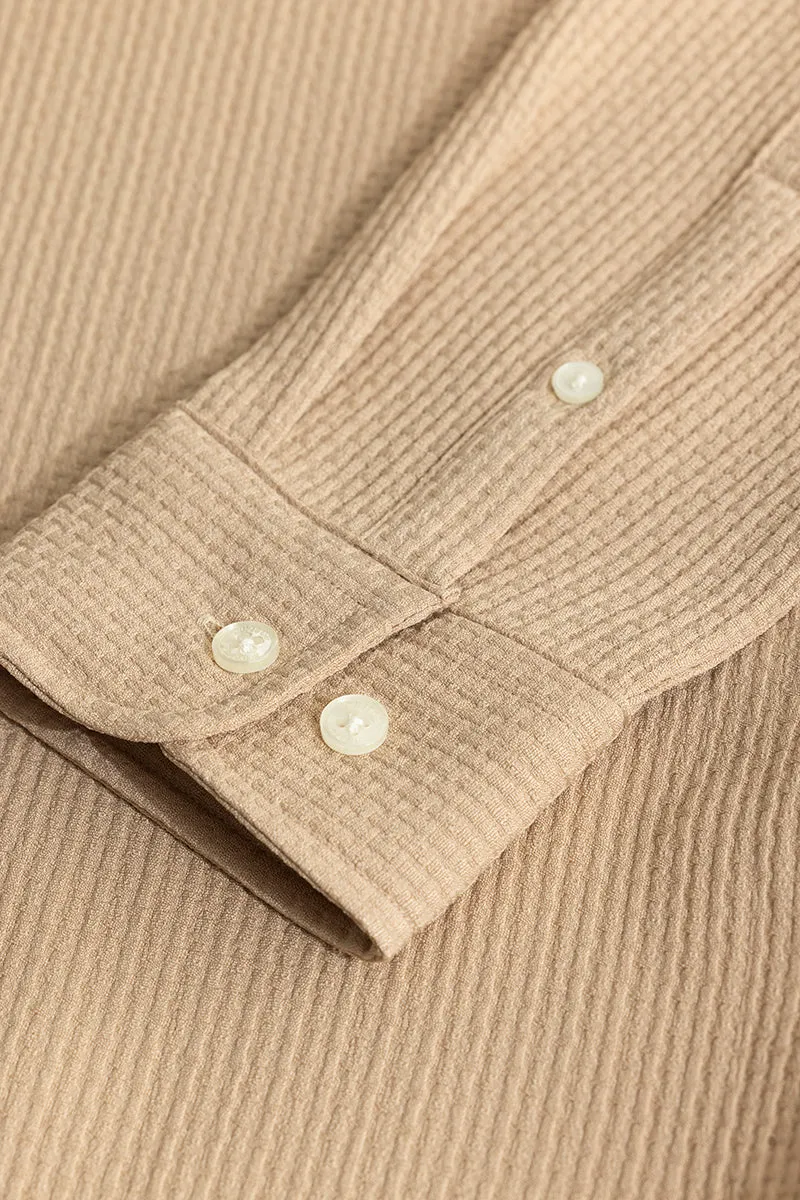 Waffle Grid Beige Shirt