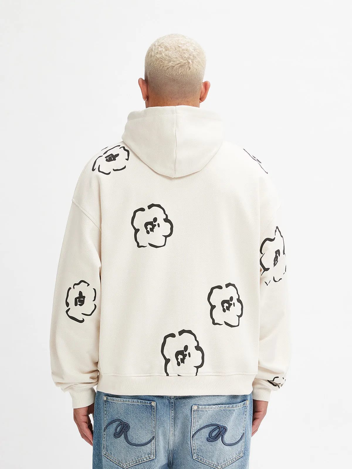 ZIP HOODIE TOO MANY THOUGHTS - CREAM